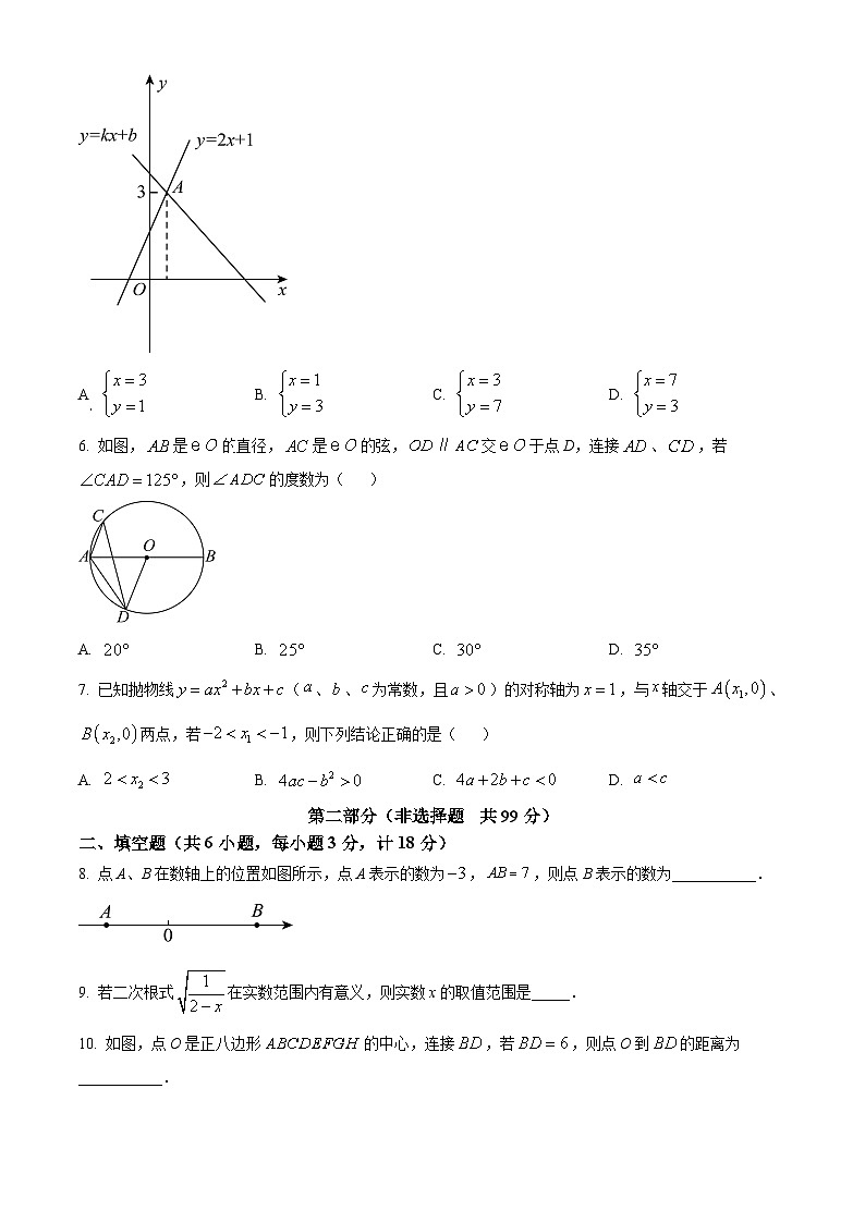 2024年陕西省咸阳市礼泉县中考二模数学试题（原卷版+解析版）02