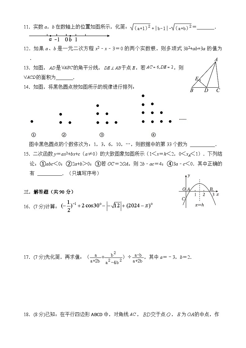 2024年四川省遂宁市射洪市四川省射洪中学校中考一模数学试题第3页