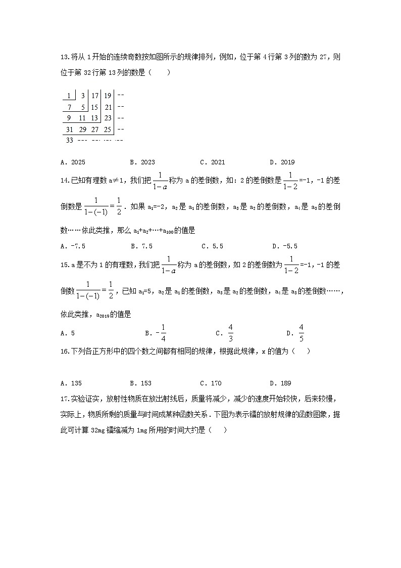 【二轮复习】中考数学 题型2 规律探索 类型1 数式规律（专题训练）03