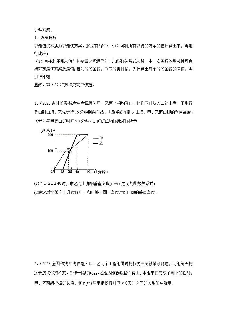 【二轮复习】中考数学 题型8 函数的实际应用（复习讲义）（学生版）第2页