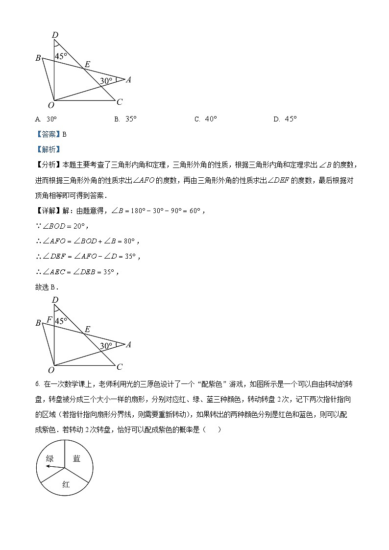2024年安徽省合肥市肥东县中考二模数学试题（原卷版+解析版）03