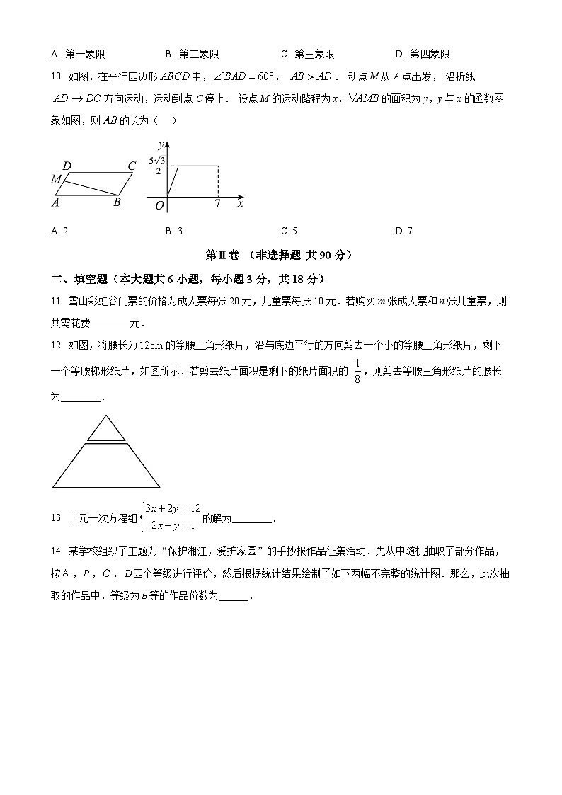 2024年山东省临沂市沂水县九年级中考一模数学试题（原卷版）第3页