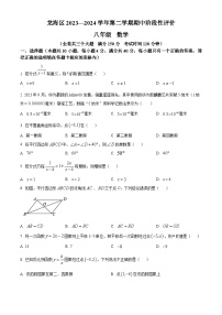 福建省漳州市龙海区2023-2024学年八年级下学期期中数学试题（原卷版+解析版）