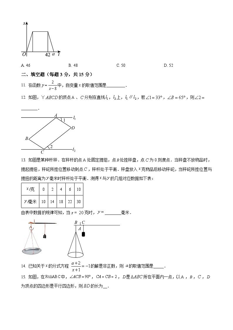 河南省南阳市方城县2023-2024学年八年级下学期期中数学试题（原卷版）第3页
