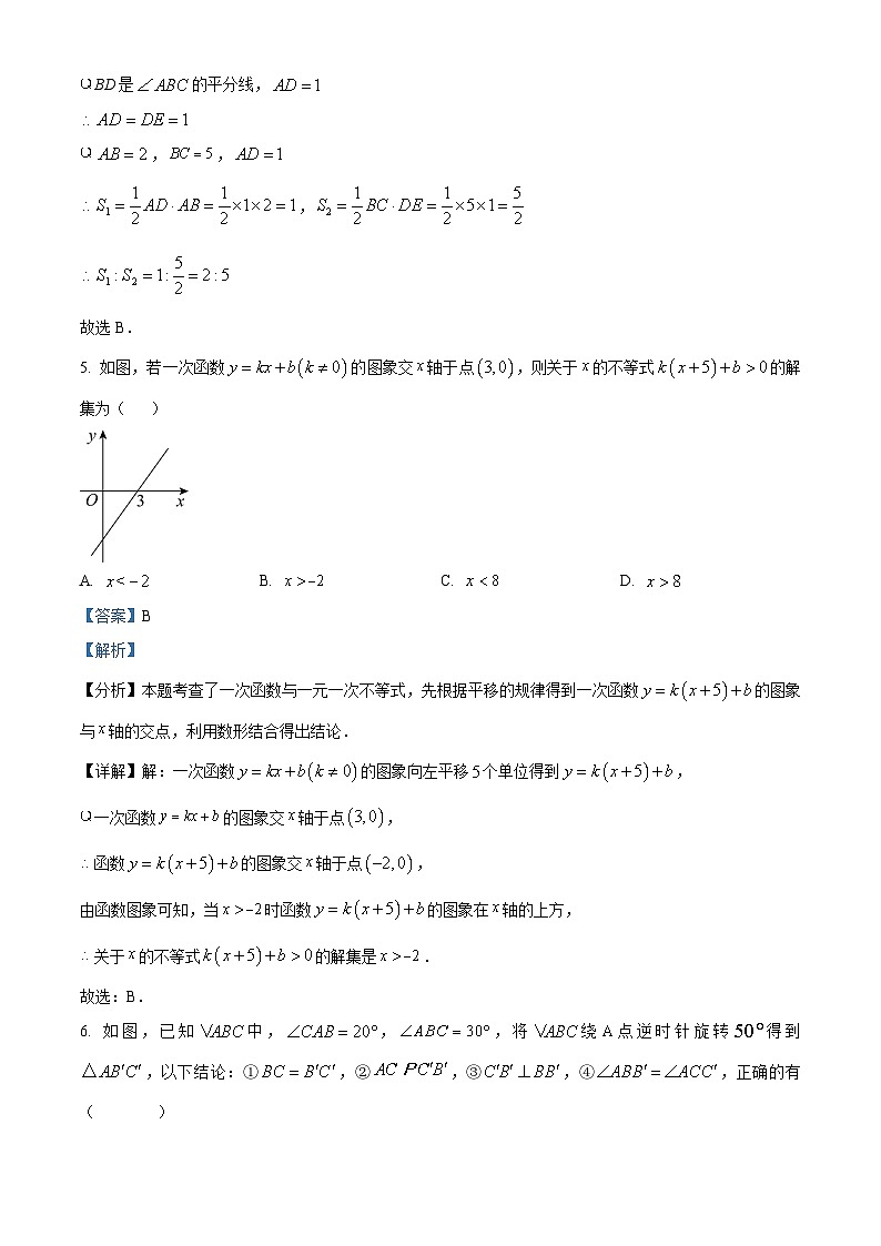江西省吉安市吉安八校联盟2023-2024学年八年级下学期期中数学试题（原卷版+解析版）03