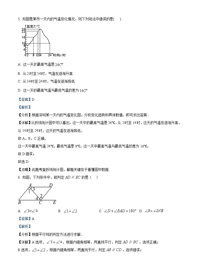陕西省咸阳市三原县2023-2024学年七年级下学期期中数学试题（原卷版+解析版）03