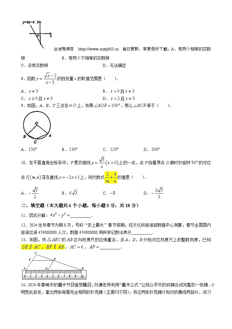 广东省汕头市潮阳实验学校2023-2024学年九年级下学期期中数学试题(无答案)第2页