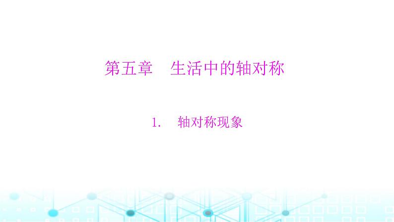 北师大版七年级数学下册第五章生活中的轴对称1轴对称现象课件01