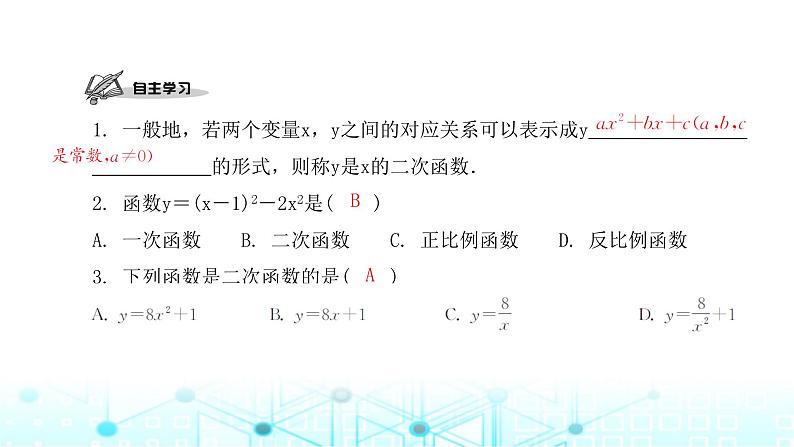 北师大版九年级数学下册第二章1二次函数课件02