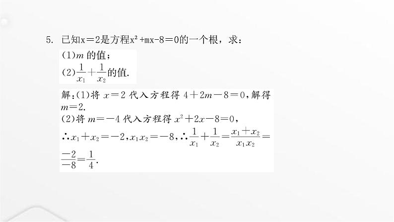 北师大版九年级数学上册第二章一元二次方程一元二次方程的根与系数的关系课件第3页