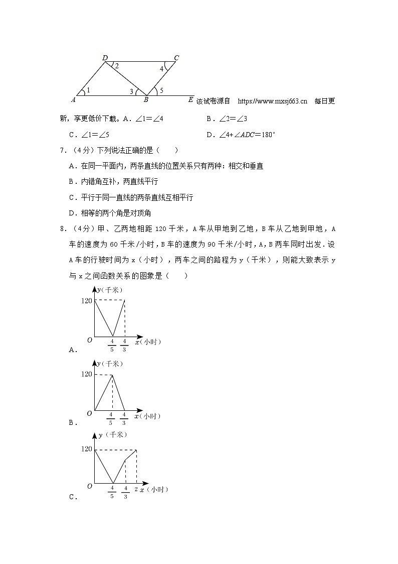 四川省成都市棕北教育集团2023-2024学年七年级下学期期中考试数学试卷02