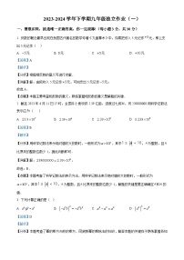 湖北省荆门市龙泉北校2023-2024学年九年级下学期月考数学试题