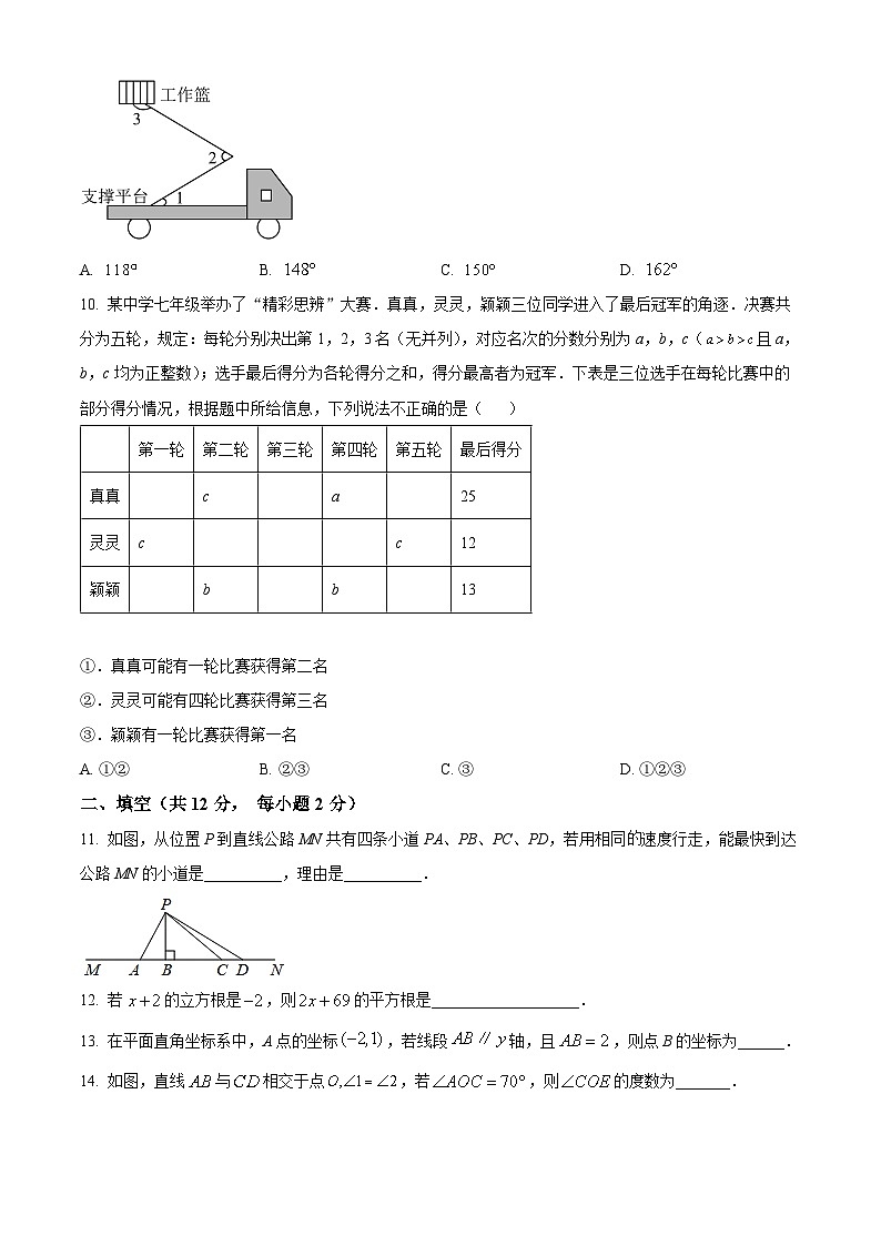 北京市朝阳外国语学校2023-2024学年七年级下学期期中数学试题（原卷版）第3页