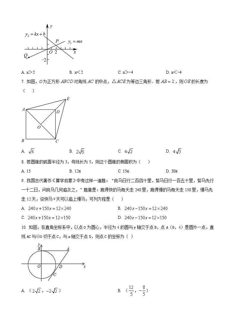 湖南省长沙市浏阳市2023-2024学年九年级下学期期中数学试题（原卷版+解析版）02