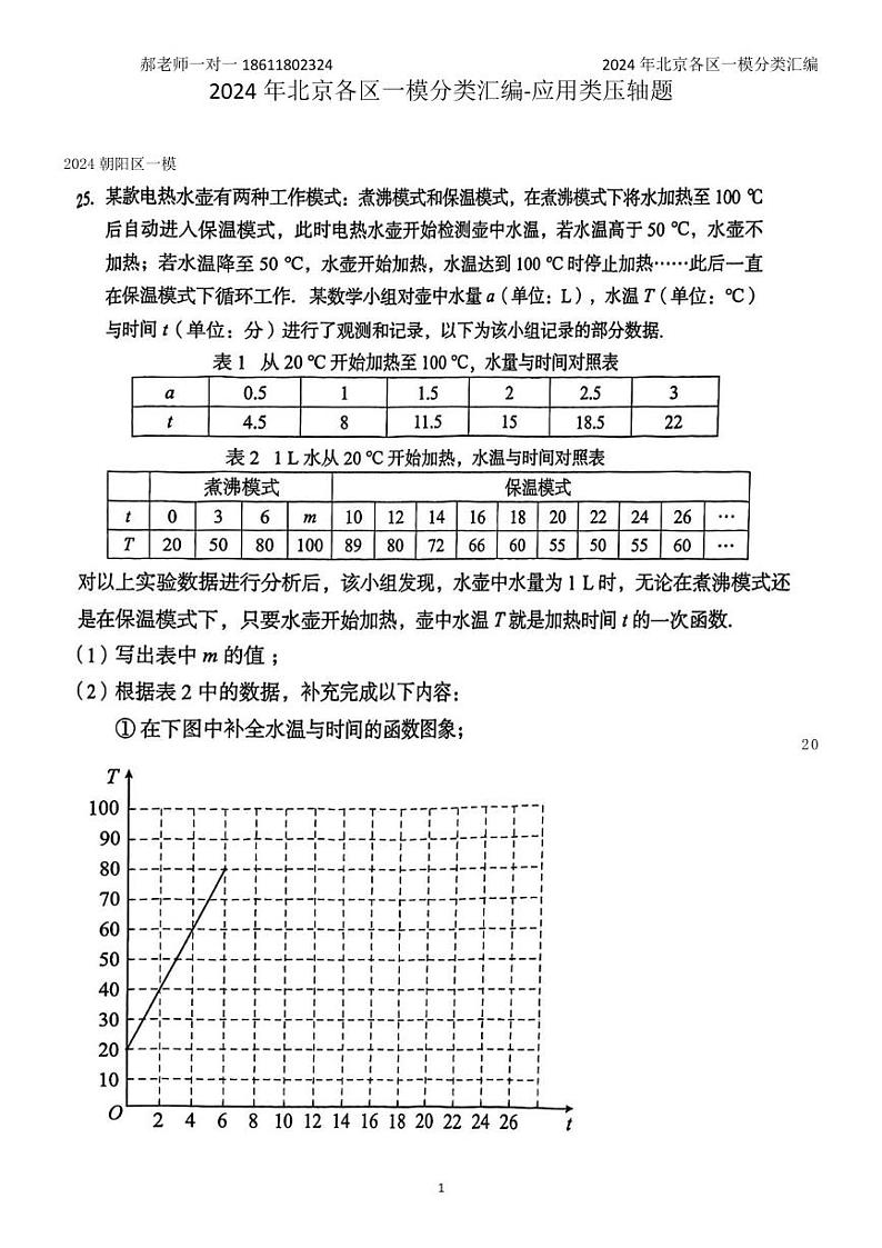 2024年北京各区中考复习数学一模试题分类汇编-应用类压轴题(含答案)01