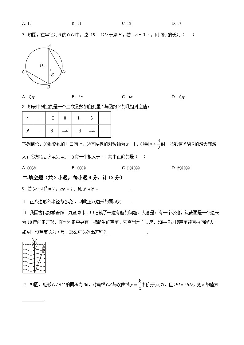 2024年陕西省西安市国际港务区铁一中陆港中学中考三模数学试题第2页