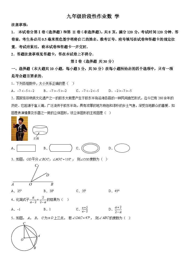 2024年山东省临沂市沂水县九年级中考一模数学试题（含解析）第1页