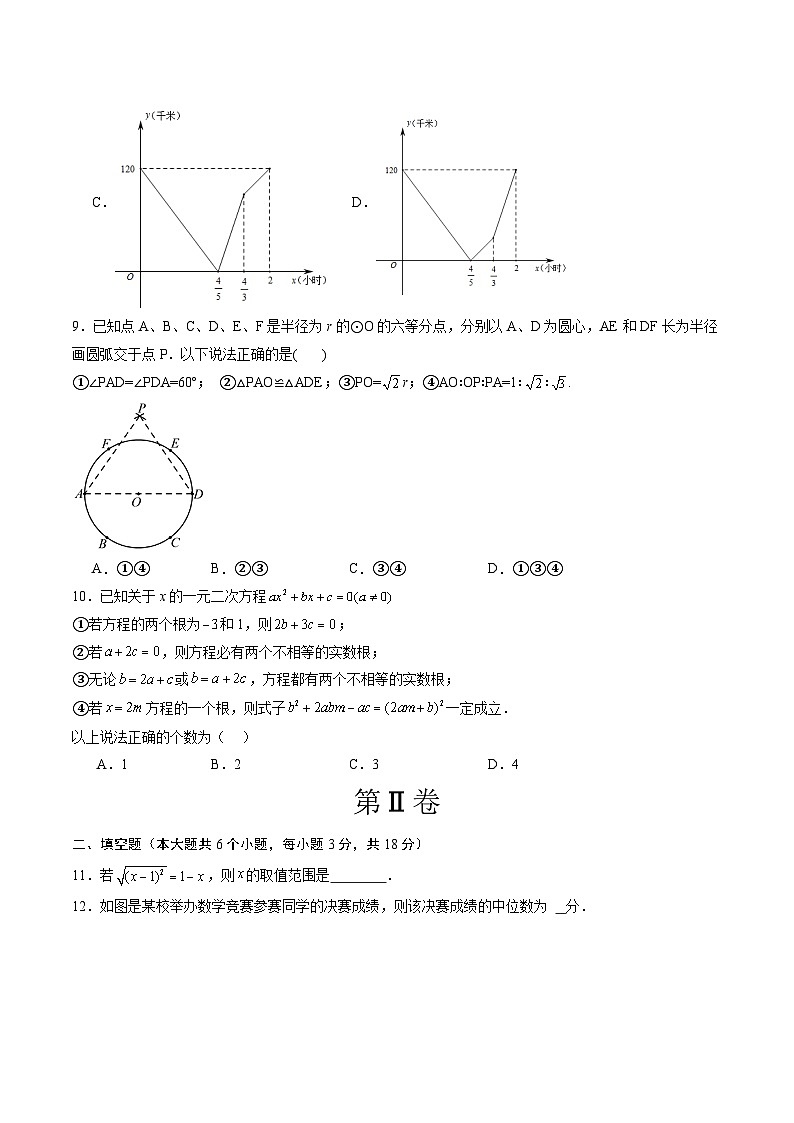 2024年中考押题预测卷（武汉卷）数学（考试版A4）03
