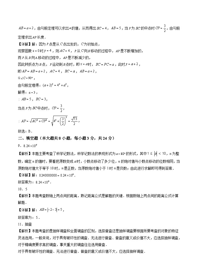 2024年中考考前最后一套押题卷：数学（江苏淮安卷）（全解全析）03