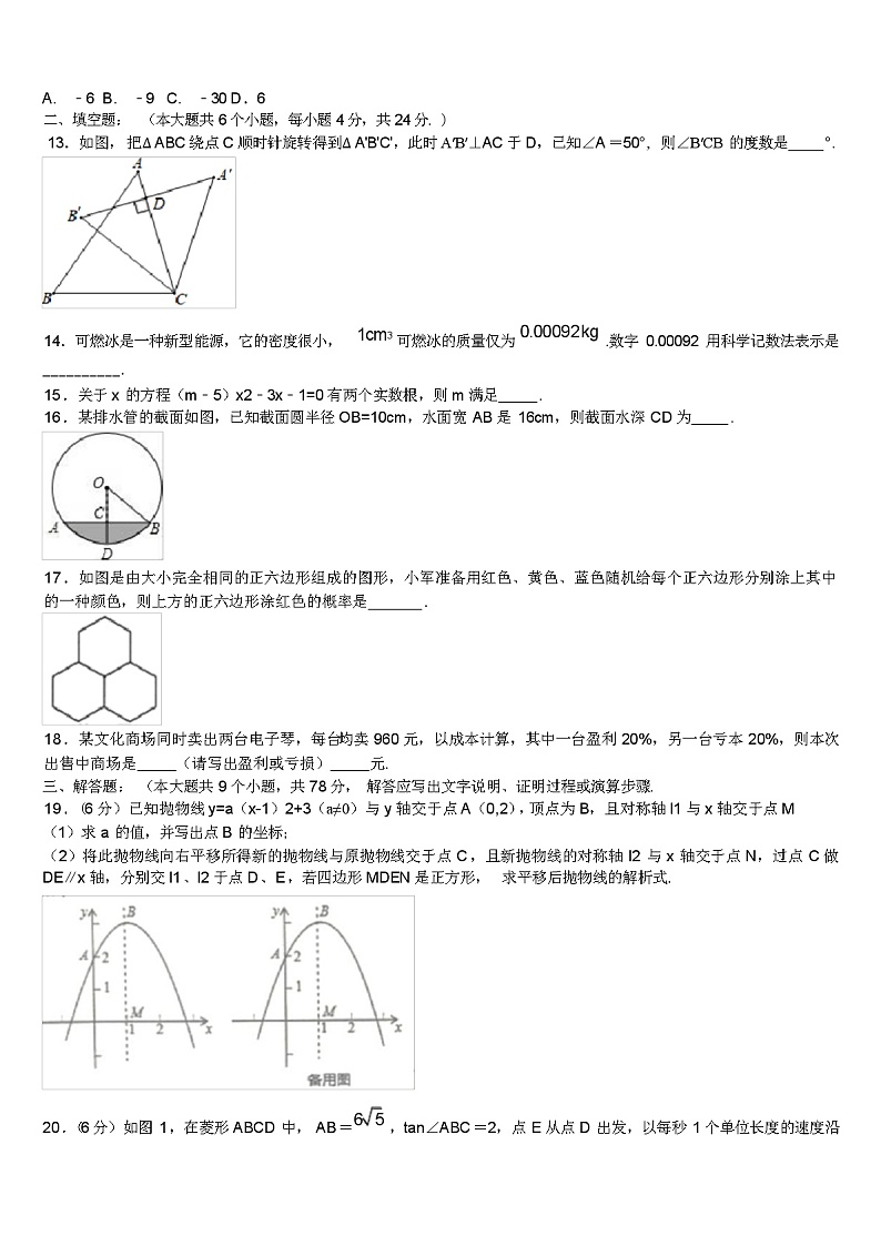 2024 年湖北省中考数学模拟试卷（解析版）第3页