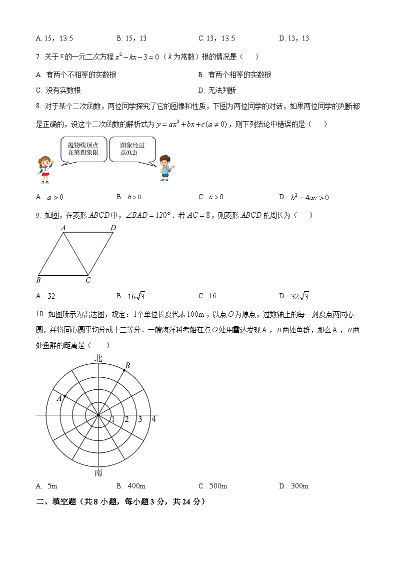 2024年湖南省郴州市中考二模数学试题（学生卷）第2页
