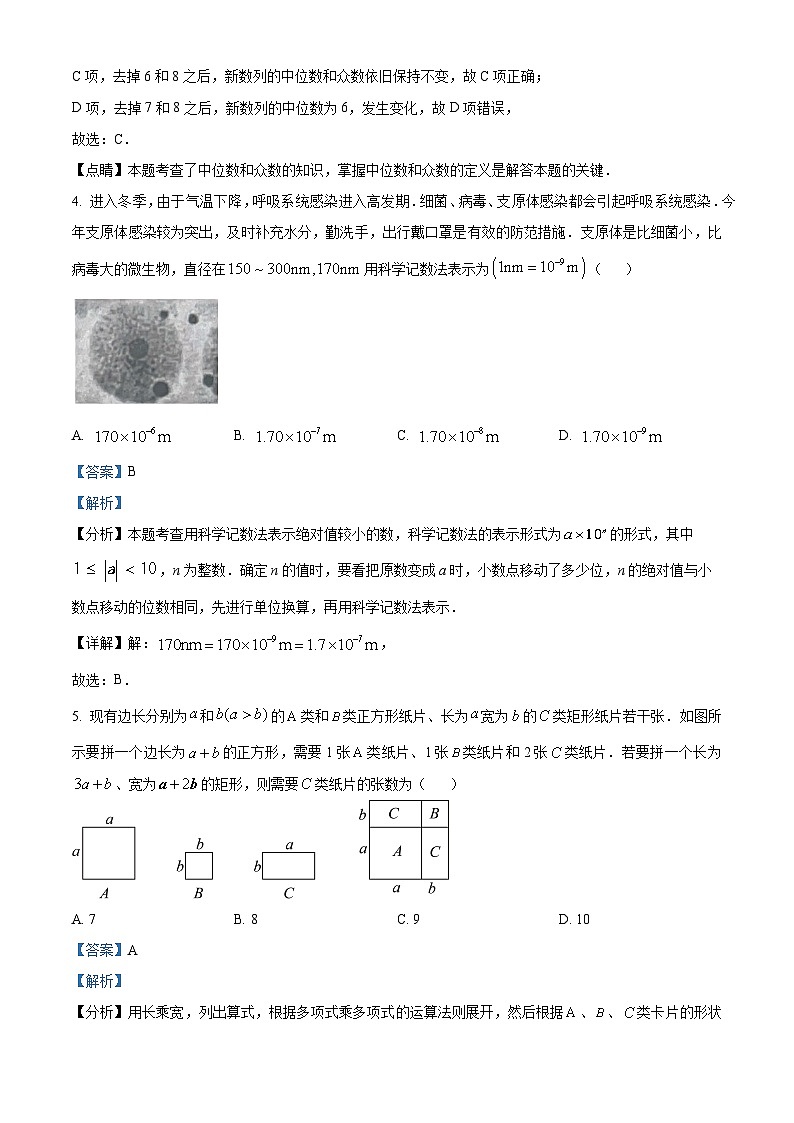 2024年山东省枣庄市薛城区中考二模数学试题（学生版+教师版）03