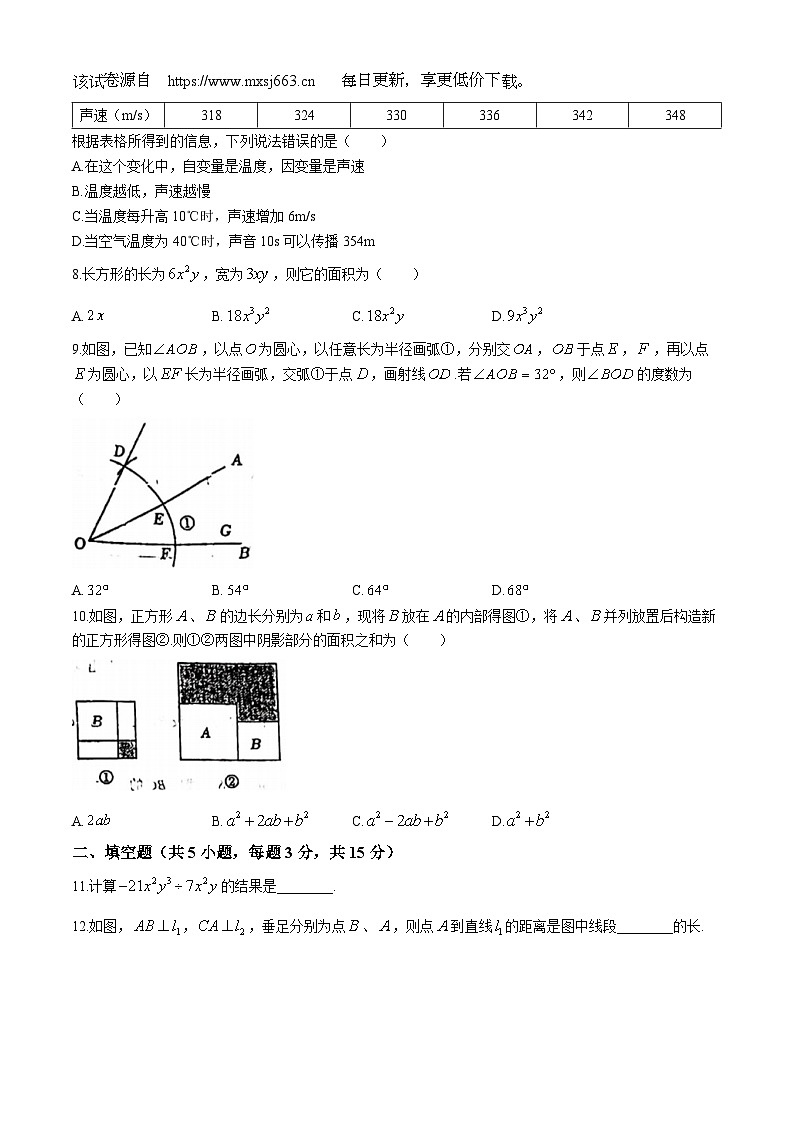 87，辽宁省沈阳市第七中学2023-2024学年七年级下学期4月月考数学试题(无答案)02