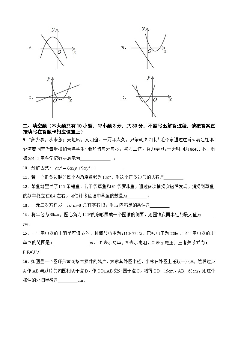 2024年江苏省扬州市中考数学仿真模拟卷+03