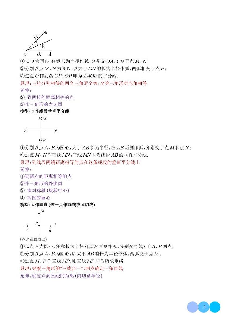 2024年中考数学答题技巧与模板构建 尺规作图题型总结（原卷版+含解析）第2页