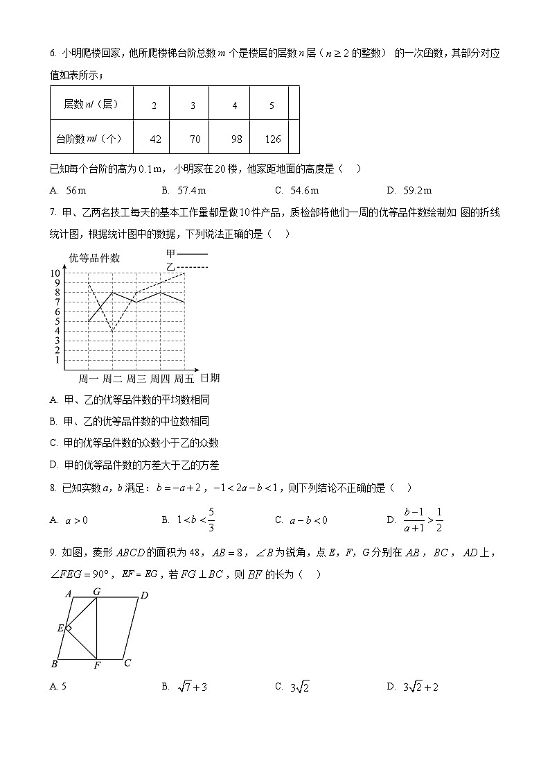 2024年安徽省包河区中考二模数学试题（原卷版+解析版）02