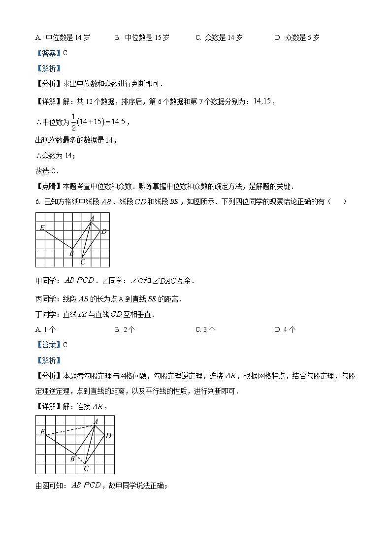 2024年广东省梅州市大埔县进光中学中考一模数学试题（解析版）第3页