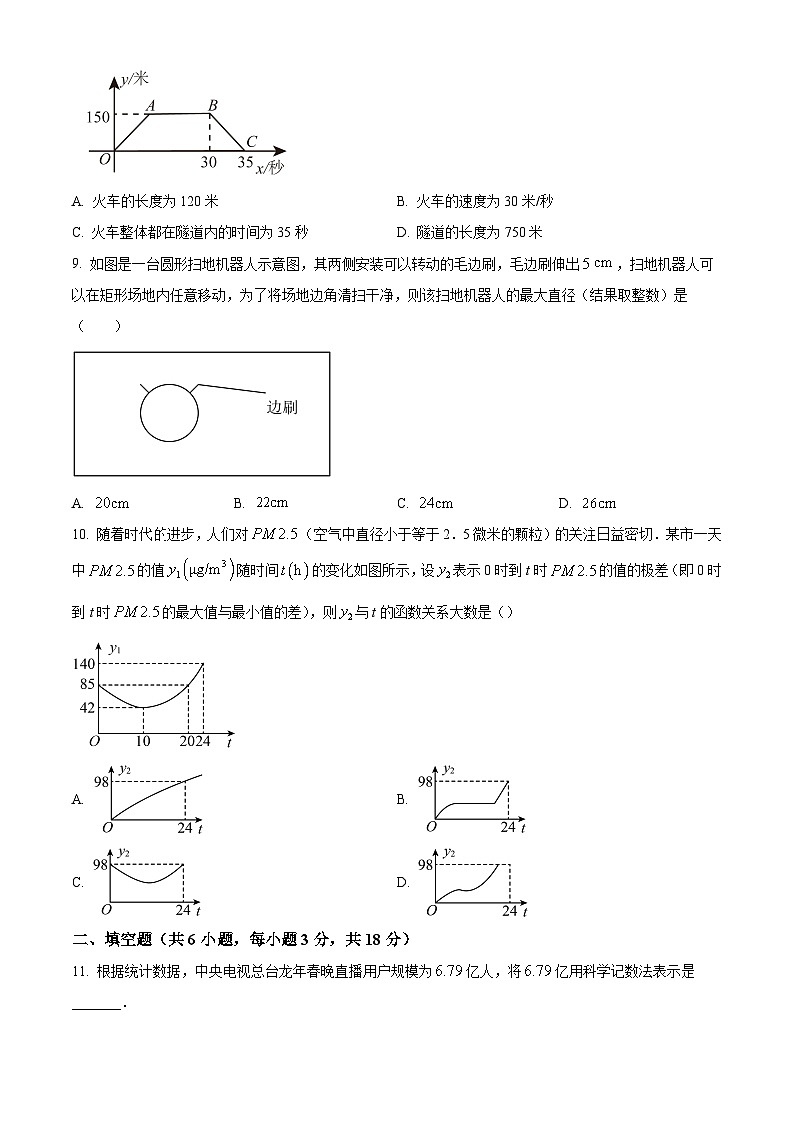 2024年湖北省武汉市硚口区中考二模数学试题（原卷版+解析版）02