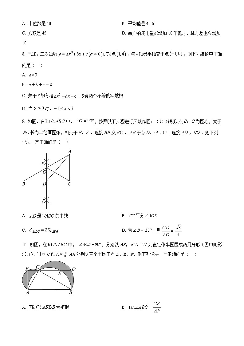 2024年山东省潍坊市寿光市九年级中考一模数学试题（原卷版）第3页