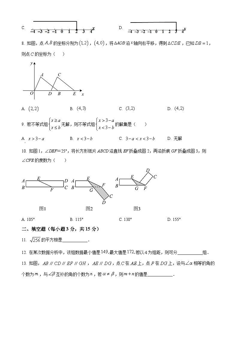 湖南省郴州市嘉禾县坦坪镇田心中学2023-2024学年七年级下学期期中数学试题（原卷版）第2页