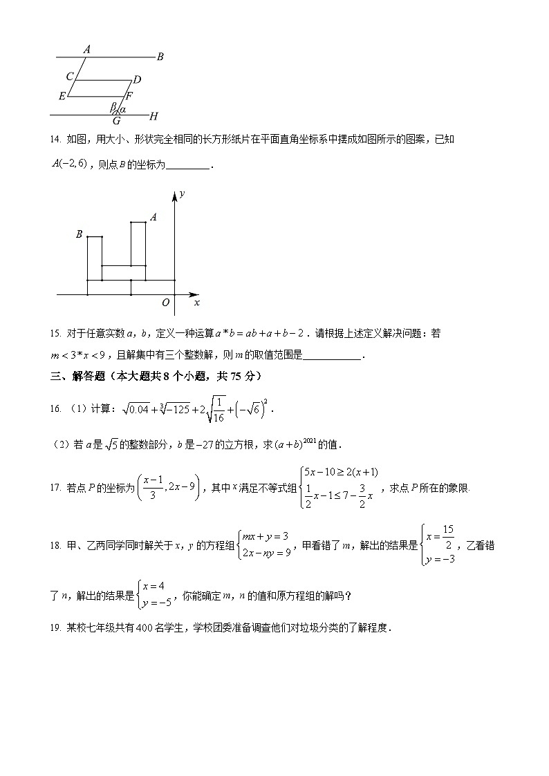 湖南省郴州市嘉禾县坦坪镇田心中学2023-2024学年七年级下学期期中数学试题（原卷版）第3页