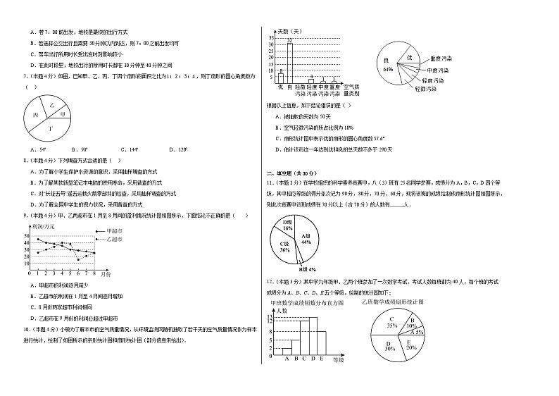 10.3课题学习从数据谈节水课时达标练  人教版数学七年级下册第2页