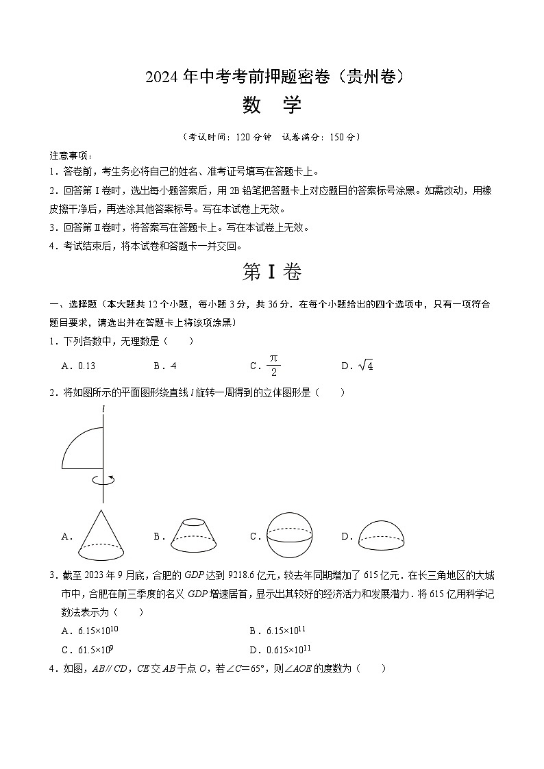 数学（贵州卷）（考试版A4）.docx第1页