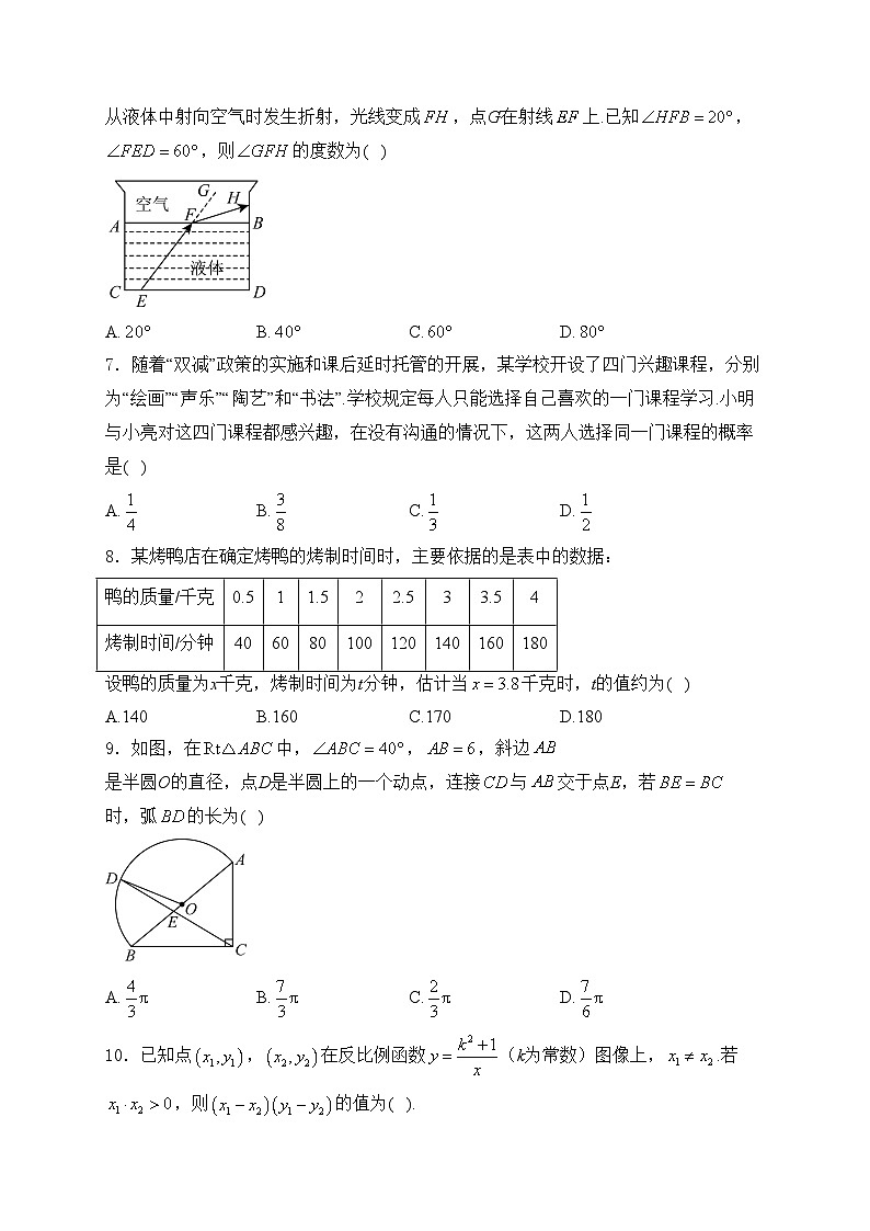 湖北省武汉市2024年中考二模数学试卷(含答案)第2页