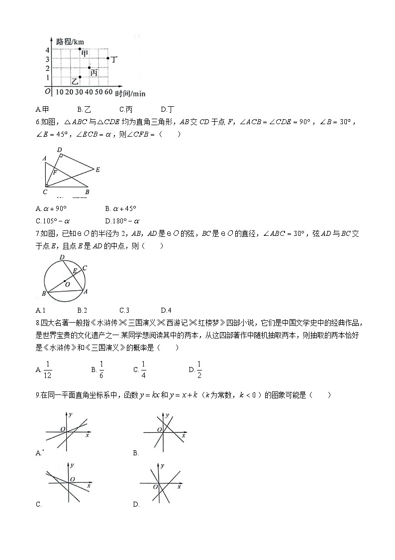 2024年安徽省六安市霍山县多校中考三模数学试题02