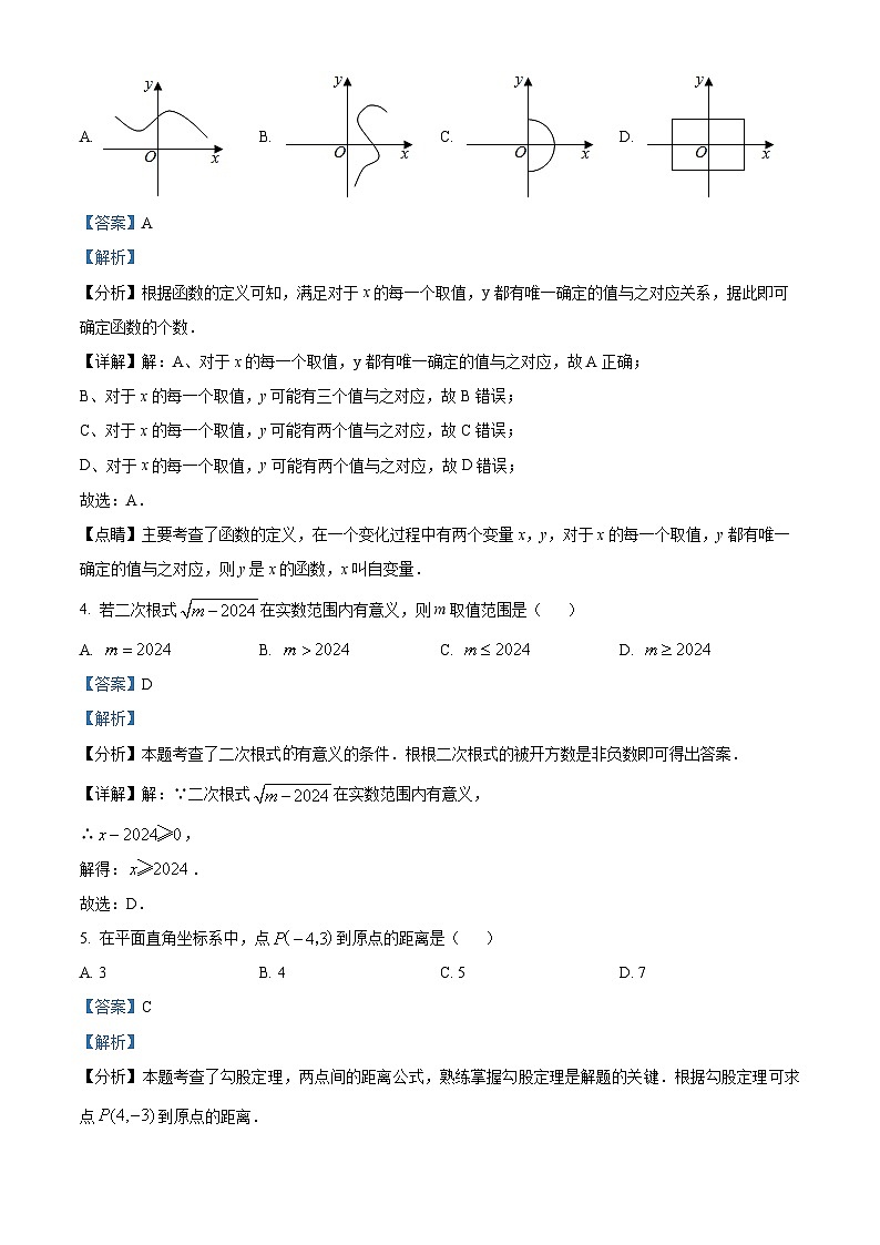 福建省莆田市砺青中学2023-2024学年八年级下学期期中数学试题（原卷版+解析版）02