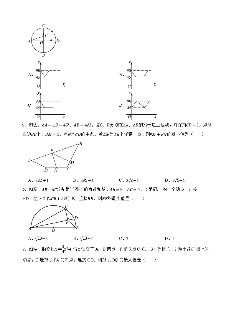 备考2024年中考数学核心素养专题十九 圆的动态几何问题练习附解析02