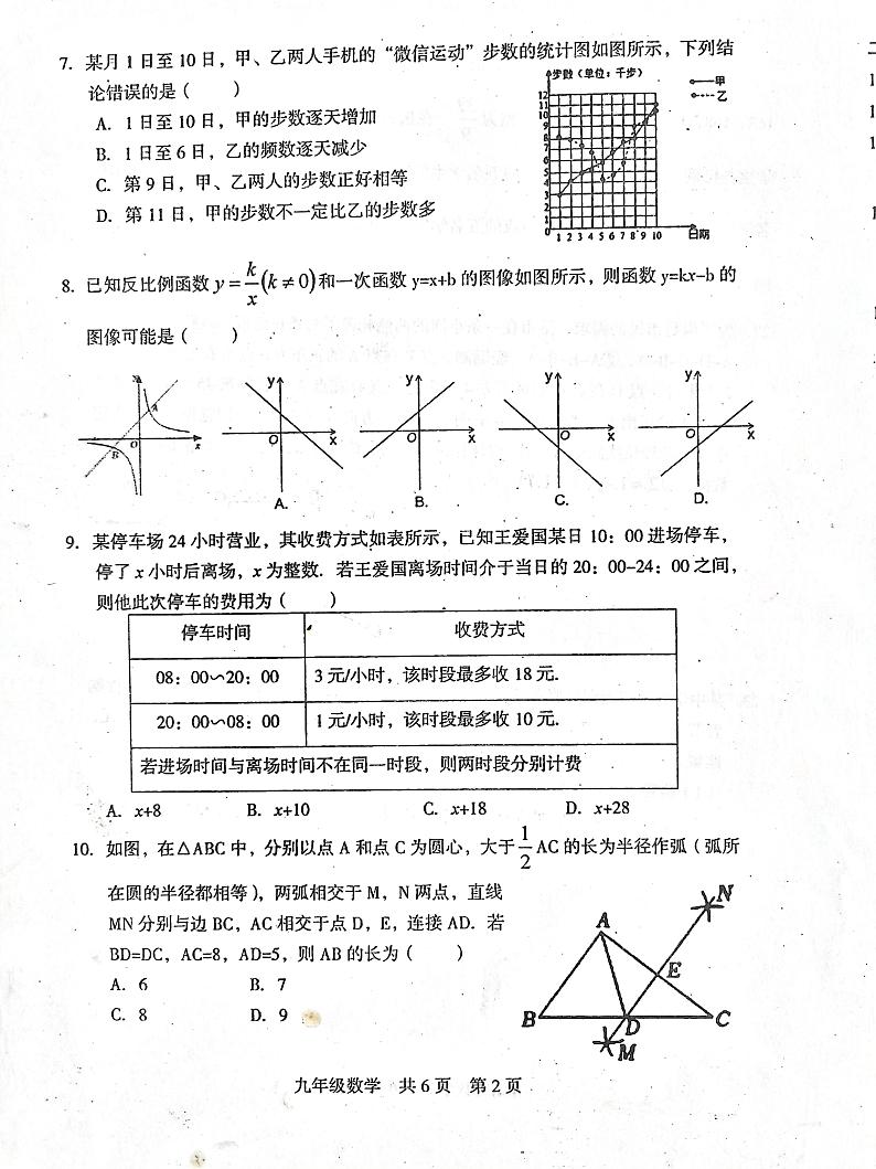 2024年湖南省娄底市中考三模数学试题第2页