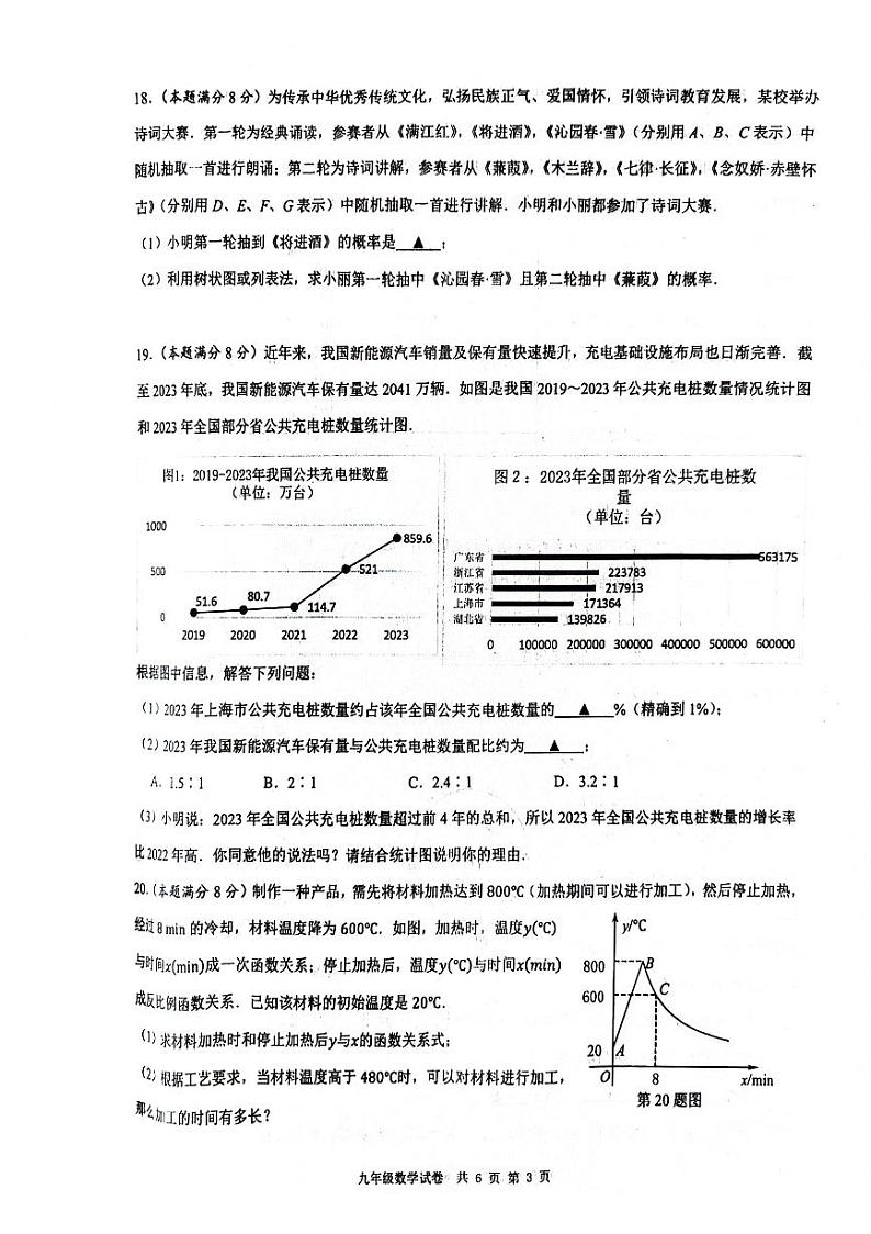 2024年江苏省泰州市兴化市九年级第二次模拟考试数学试题第3页