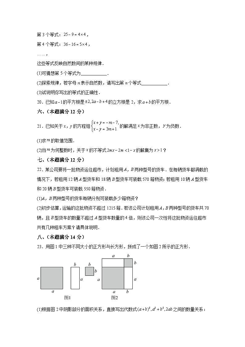 安徽省阜阳市临泉县第五中学2023-2024学年七年级下册期中数学试题（含解析）第3页