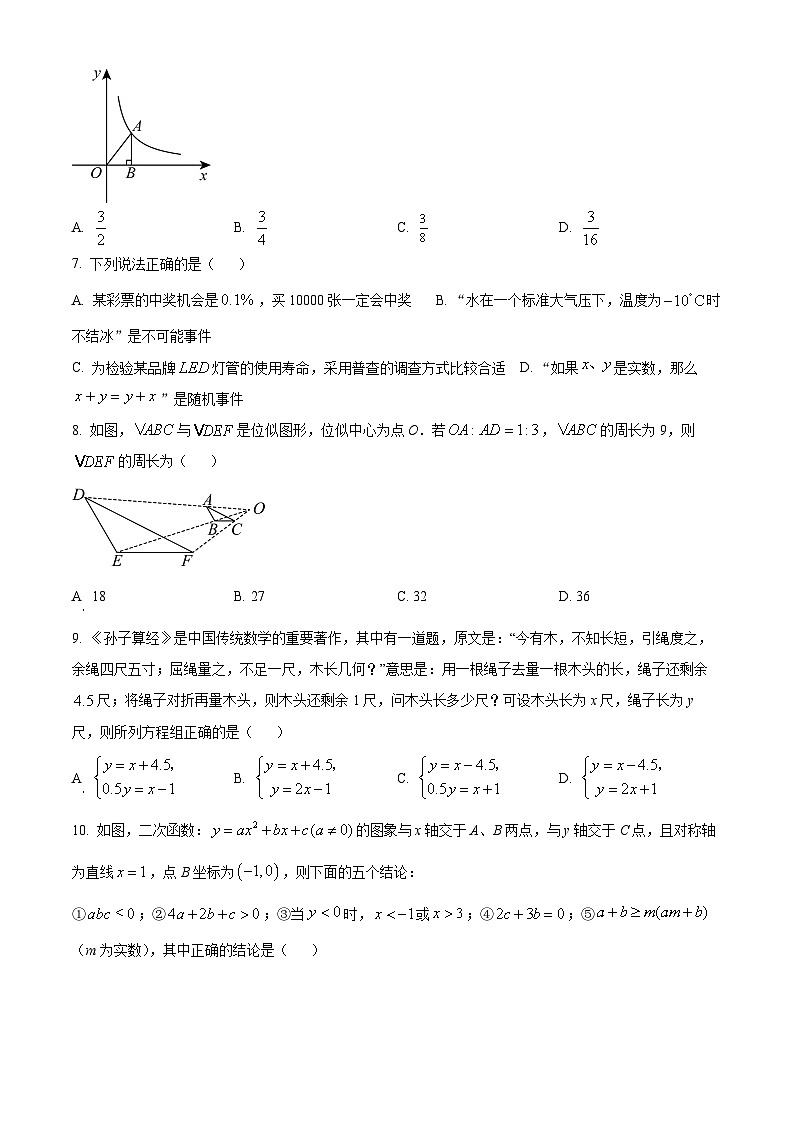 2024年湖南省衡阳市部分学校中考二模数学试题（原卷版+解析版）02