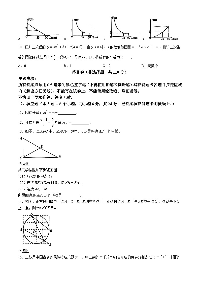 2024年山东省济南市槐荫区九年级中考二模数学试题03
