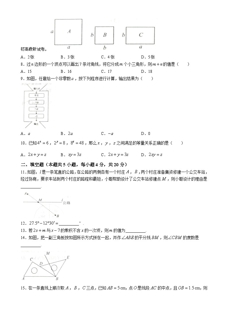04，山东省淄博市临淄区2023-2024学年七年级下学期期中数学试题(无答案)第2页