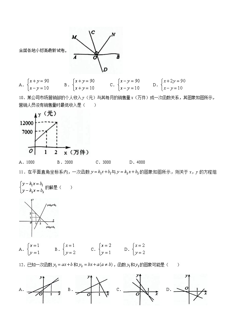 25，湖北省邯郸市成安县2023-2024学年八年级上学期期末数学试题(无答案)第2页