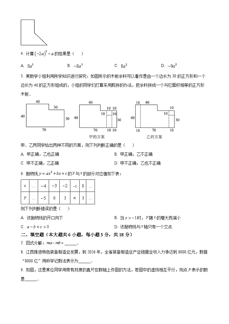 2024年江西省吉安市 吉安县城北中学中考三模数学试题（原卷版+解析版）02