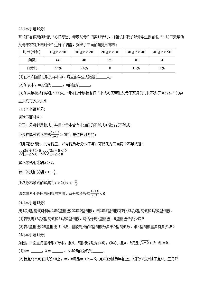 2023-2024学年江苏省南通市如东县部分学校七年级（下）期中数学试卷（含解析）03